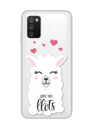 Прозрачный чехол на samsung galaxy a03s :: лама (принт 94)