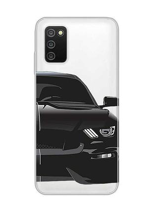 Прозрачный чехол на samsung galaxy a03s :: авто чёрное (принт 232)