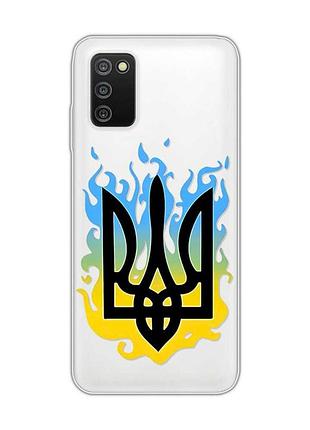 Прозорий чохол на samsung galaxy a03s :: тризуб полум'я (принт 257)