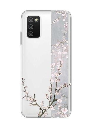 Прозорий чохол на samsung galaxy a03s :: квітуча сакура (принт 285)
