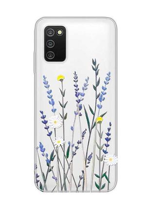 Прозорий чохол на samsung galaxy a03s :: польові квіти (принт 270)