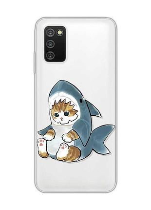Прозрачный чехол на samsung galaxy a03s :: котёнок (принт 120)