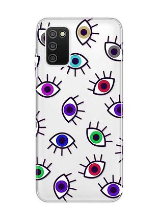 Прозорий чохол на samsung galaxy a03s :: різнокольорові очі (принт 336)