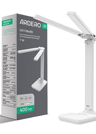 Аккумуляторный светодиодный настольный светильник ardero de1738ard 7вт белый