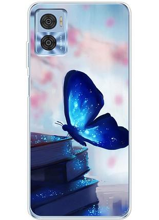 Чехол силиконовый с картинкой на motorola e22 (бабочка)