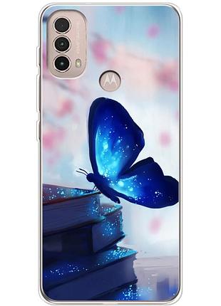 Чехол силиконовый с картинкой на motorola e40 (бабочка)