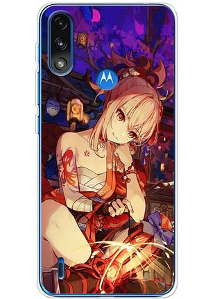 Чехол силиконовый с картинкой на motorola e7i power (аниме, anime)