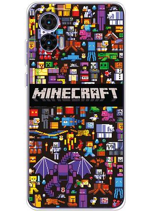 Чехол силиконовый с картинкой на motorola edge 30 neo (майнкрафт, minecraft)