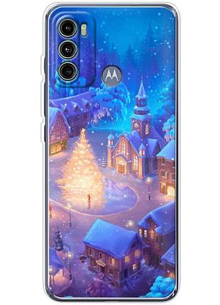 Чехол силиконовый с картинкой на motorola g60 (новогодний)