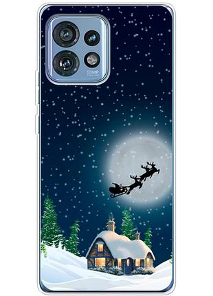 Чехол силиконовый с картинкой на motorola edge 40 pro (новогодний)