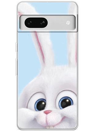 Чехол силиконовый с картинкой на google pixel 7a (кролик снежок)