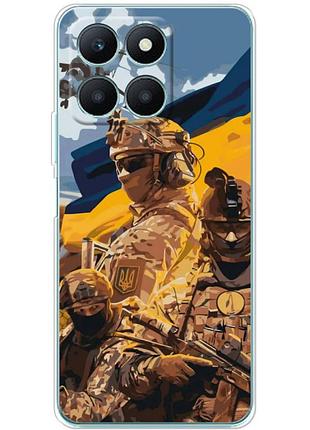 Чехол силиконовый с картинкой на huawei honor x6a (патриотический, воины всу)
