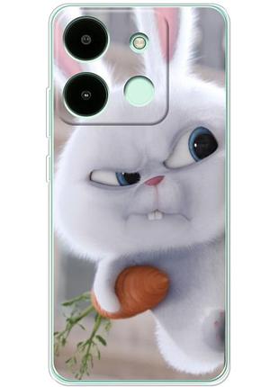 Чехол силиконовый с картинкой на infinix smart 7 (кролик снежок)