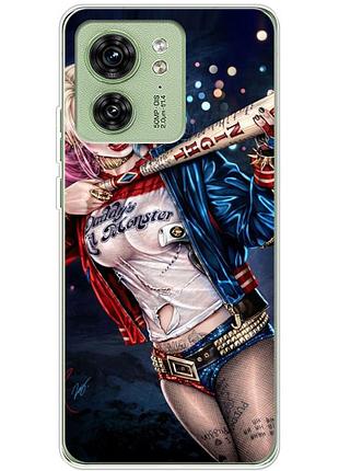 Чехол силиконовый с картинкой на motorola edge 40 (харли квинн, harley quinn)