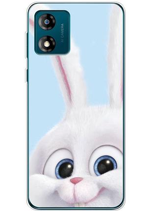 Чохол силіконовий з картинкою на motorola e13 (кролик сніжок)