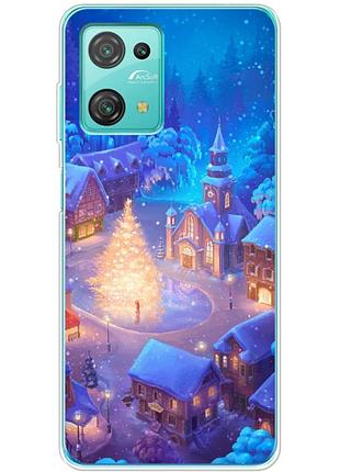 Чехол силиконовый с картинкой на blackview oscal c30 pro (новогодний)