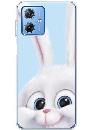 Чехол силиконовый с картинкой на motorola g54 5g (кролик снежок)