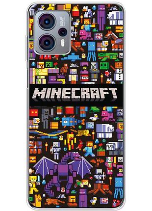Чехол силиконовый с картинкой на motorola g23 (майнкрафт, minecraft)
