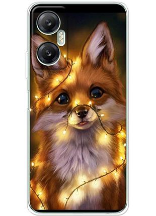 Чехол силиконовый с картинкой на infinix hot 20 5g (новогодний, лисичка)