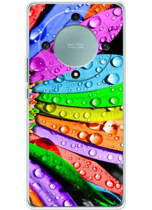 Чехол силиконовый с картинкой на huawei honor magic 5 lite 5g (цветные листья)