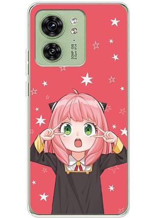 Чехол силиконовый с картинкой на motorola edge 40 (аниме, anime)