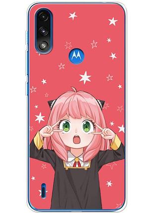 Чехол силиконовый с картинкой на motorola e7i power (аниме, anime)