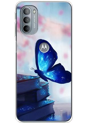 Чехол силиконовый с картинкой на motorola g31 (бабочка)