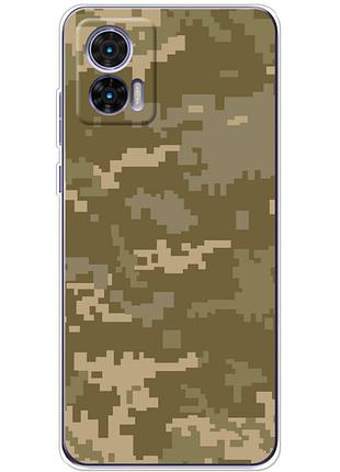 Чехол силиконовый с картинкой на motorola edge 30 neo (патриотический, камуфляж пиксель)