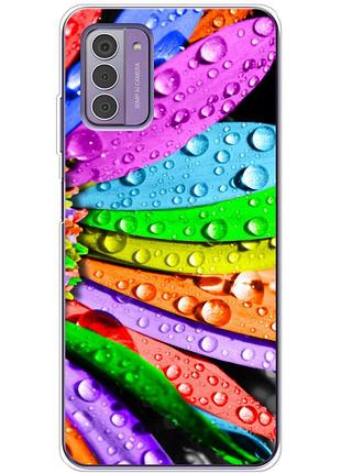 Чехол силиконовый с картинкой на nokia g42 (цветные листья)