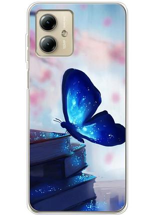 Чохол силіконовий з картинкою на motorola g14 (метелик)