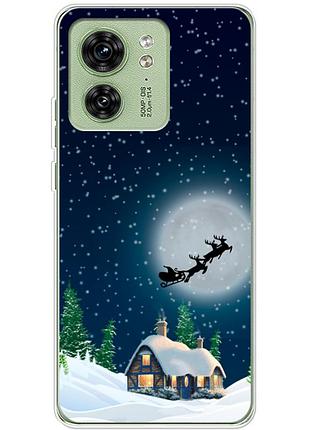 Чехол силиконовый с картинкой на motorola edge 40 (новогодний)