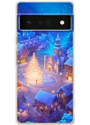 Чехол силиконовый с картинкой на google pixel 6 pro (новогодний)