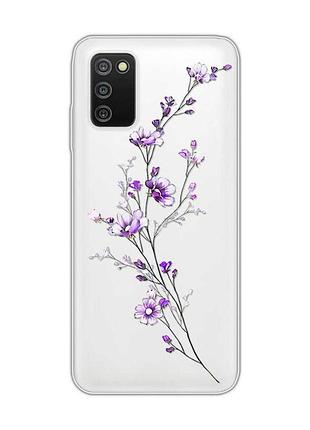 Прозорий чохол на samsung galaxy a03s :: гілочка квітів (принт 278)