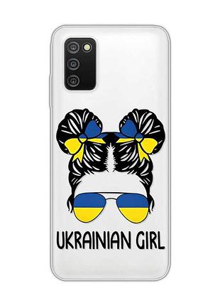 Прозорий чохол на samsung galaxy a03s :: українська дівчина (принт 113)