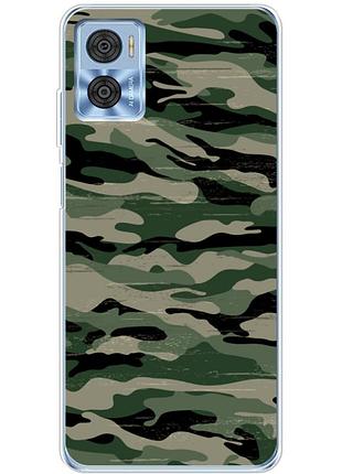 Чехол силиконовый с картинкой на motorola e22i (патриотический, камуфляж)