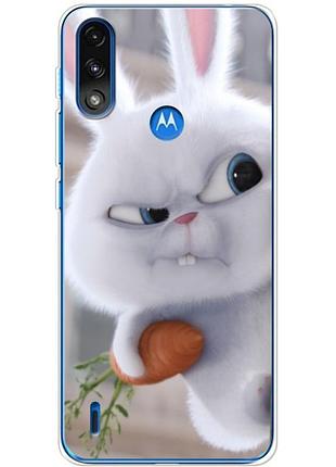 Чохол силіконовий з картинкою на motorola e7i power (кролик сніжок)