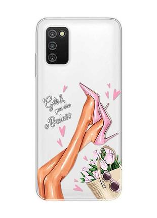 Прозрачный чехол на samsung galaxy a03s :: ножки (принт 62)