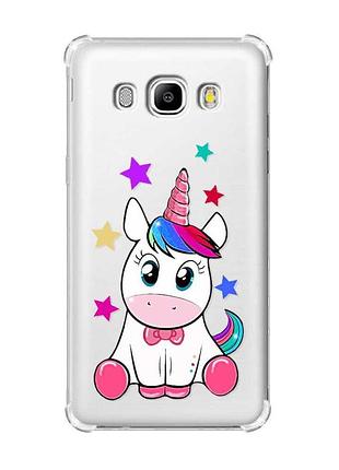 Чехол с утолщёнными углами на samsung galaxy j5(2016)/j510 :: единорог (принт 102)