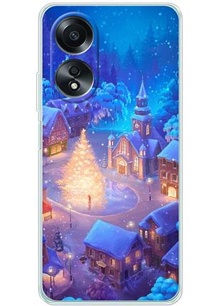 Чехол силиконовый с картинкой на oppo a58 4g (новогодний)