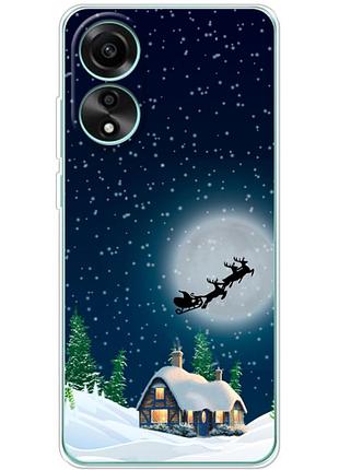 Чехол силиконовый с картинкой на oppo a78 4g (новогодний)