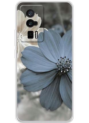 Чехол силиконовый с картинкой на xiaomi poco f5 pro (цветок гербера)