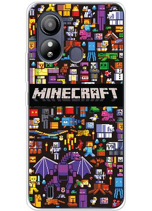 Чехол силиконовый с картинкой на zte blade l220 (майнкрафт, minecraft)