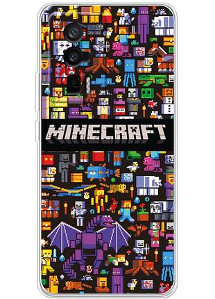Чехол силиконовый с картинкой на xiaomi poco f5 pro (майнкрафт, minecraft)