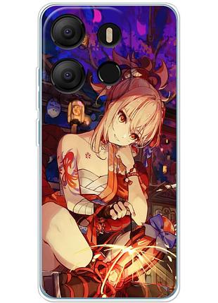 Чехол силиконовый с картинкой на tecno pop 7 (аниме, anime)