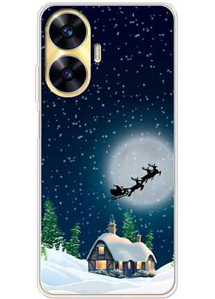 Чехол силиконовый с картинкой на realme c55 (новогодний)