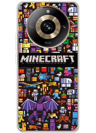 Чехол силиконовый с картинкой на realme 11 pro (майнкрафт, minecraft)