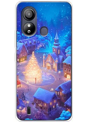 Чехол силиконовый с картинкой на zte blade l220 (новогодний)