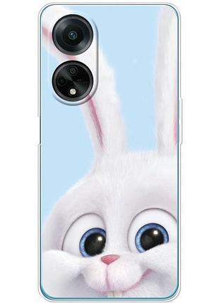 Чехол силиконовый с картинкой на oppo a98 5g (кролик снежок)