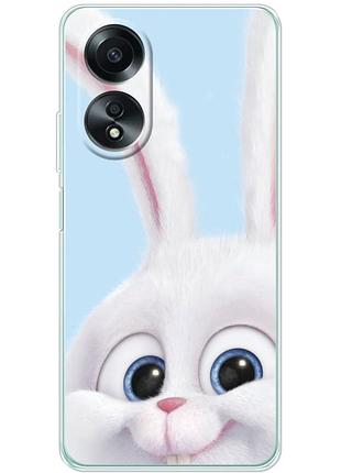 Чехол силиконовый с картинкой на oppo a58 4g (кролик снежок)