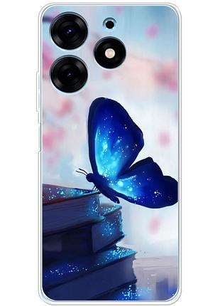 Чехол силиконовый с картинкой на tecno spark 10 pro (бабочка)